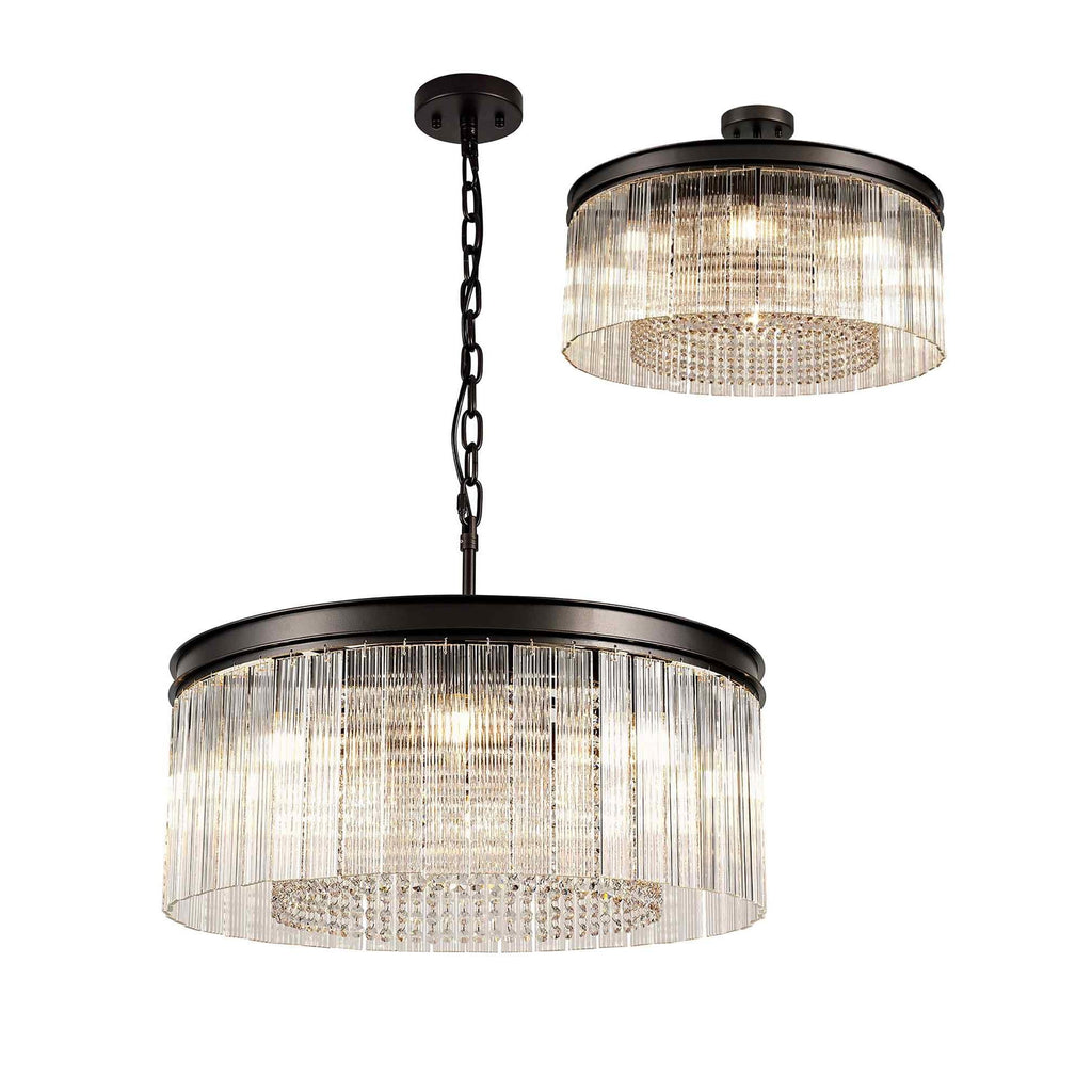 NL76769 Baylan Medium Pendant 8 Light Brown Oxide