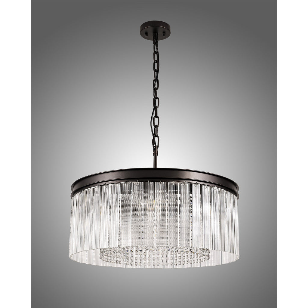 NL76769 Baylan Medium Pendant 8 Light Brown Oxide