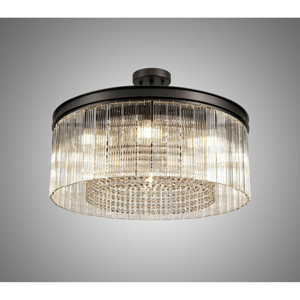 NL76769 Baylan Medium Pendant 8 Light Brown Oxide