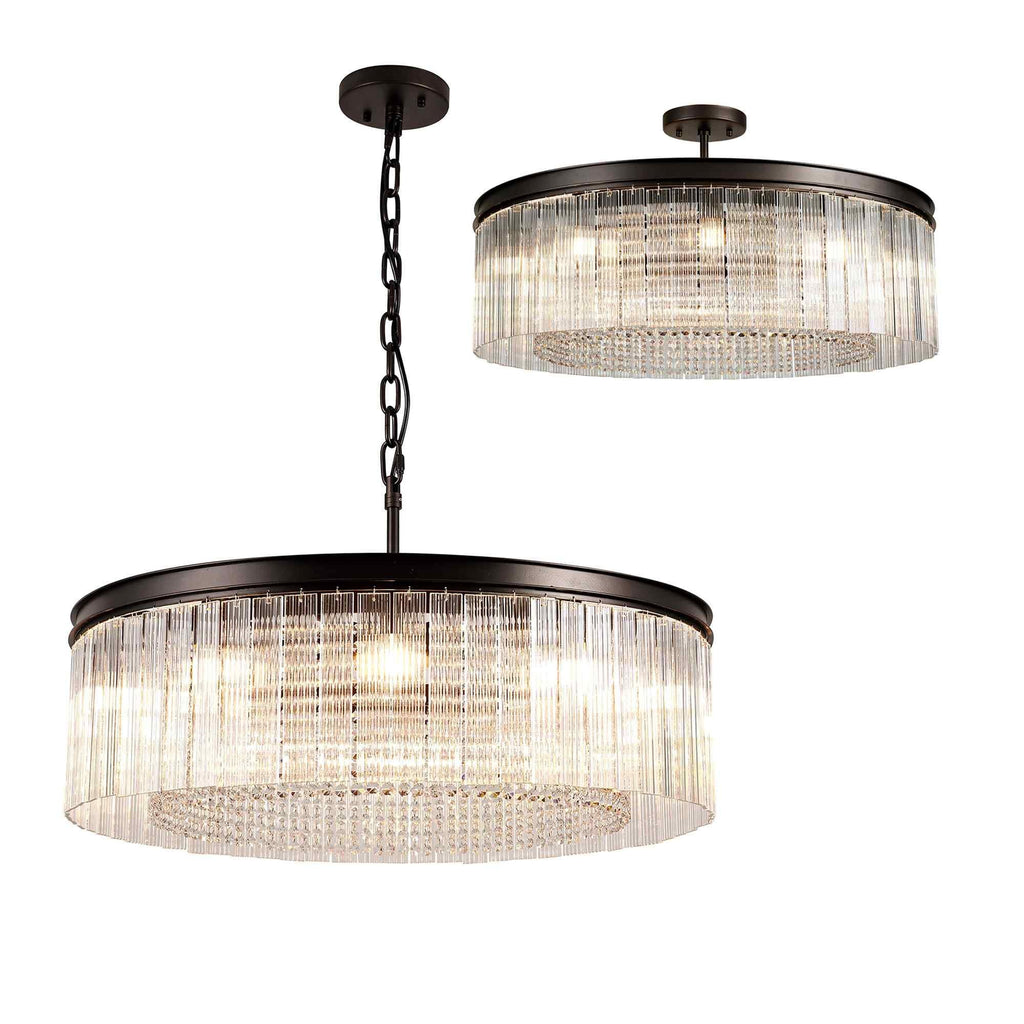 NL76779 Baylan Large Round Pendant 10 Light Brown Oxide
