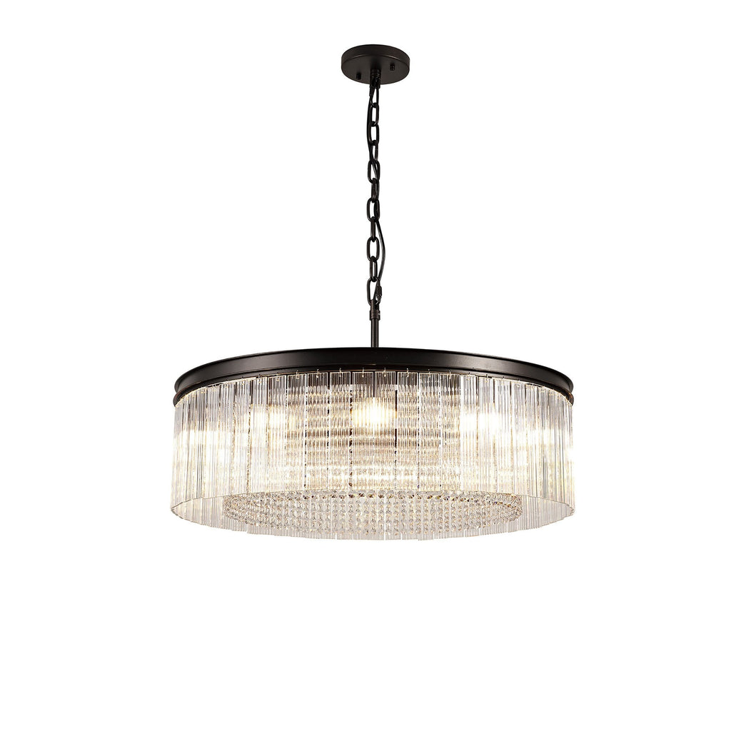 NL76779 Baylan Large Round Pendant 10 Light Brown Oxide