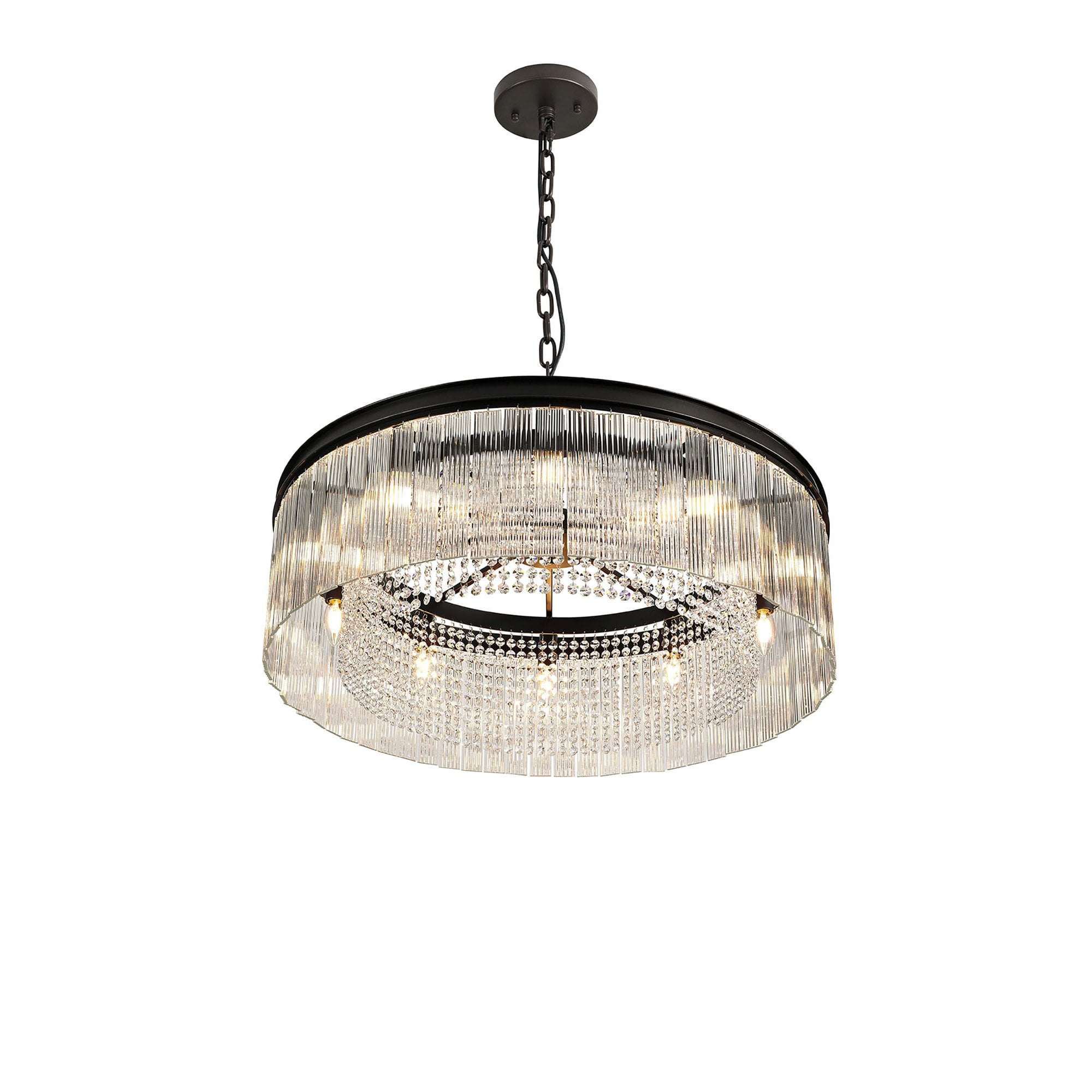 NL76779 Baylan Large Round Pendant 10 Light Brown Oxide