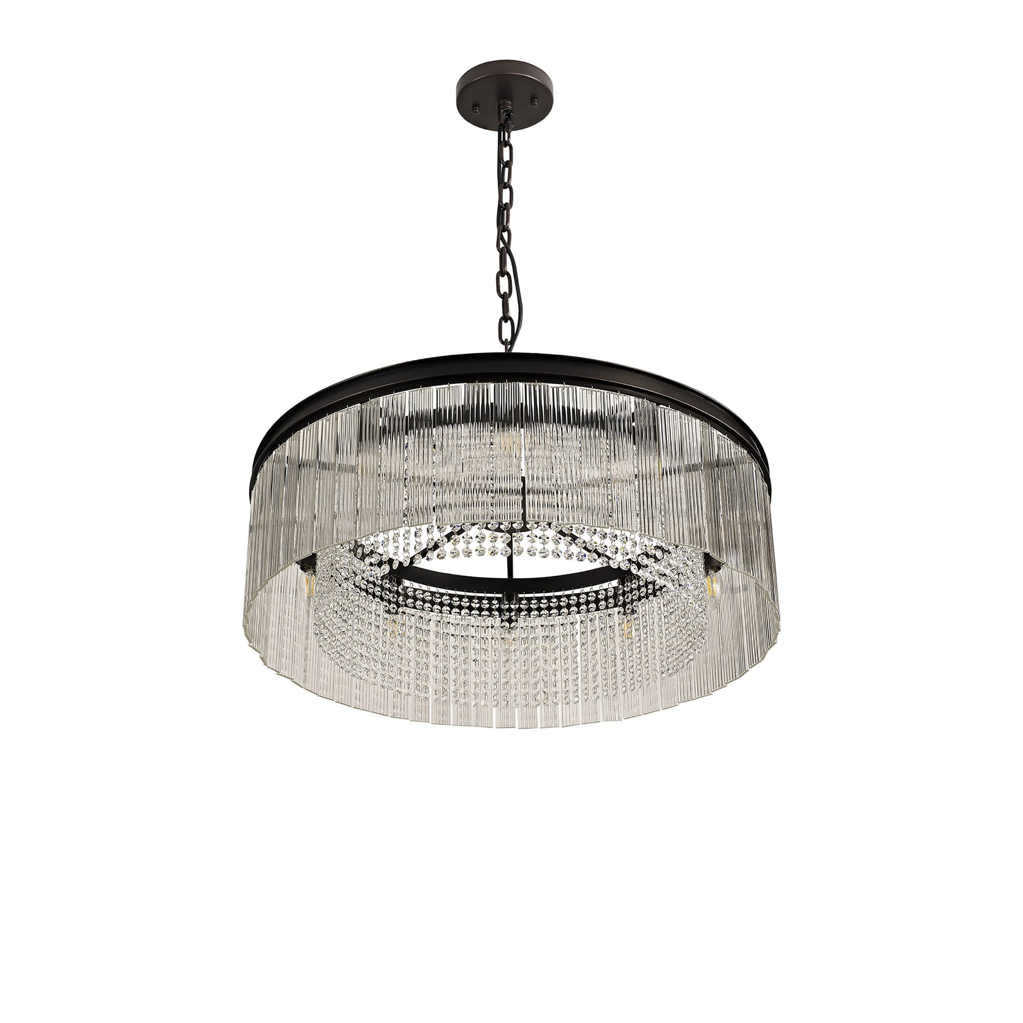NL76779 Baylan Large Round Pendant 10 Light Brown Oxide