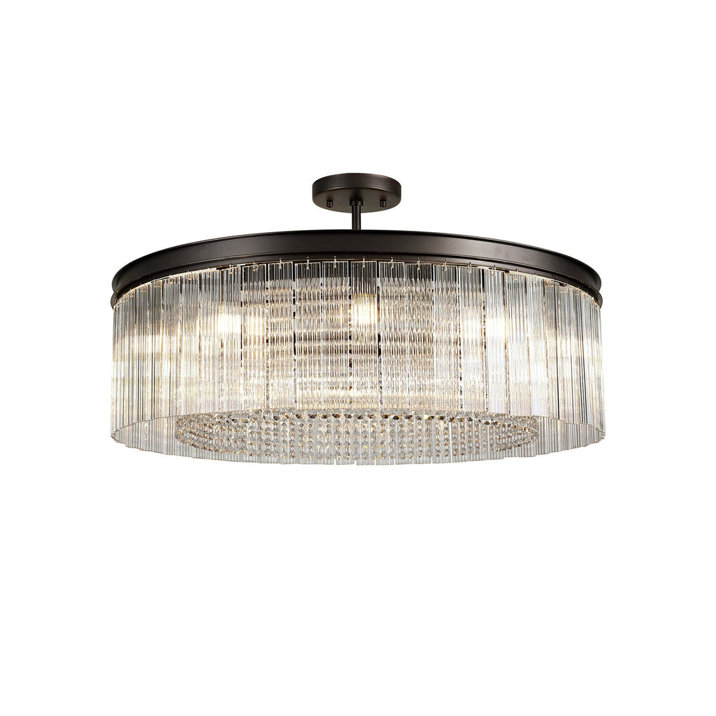 NL76779 Baylan Large Round Pendant 10 Light Brown Oxide