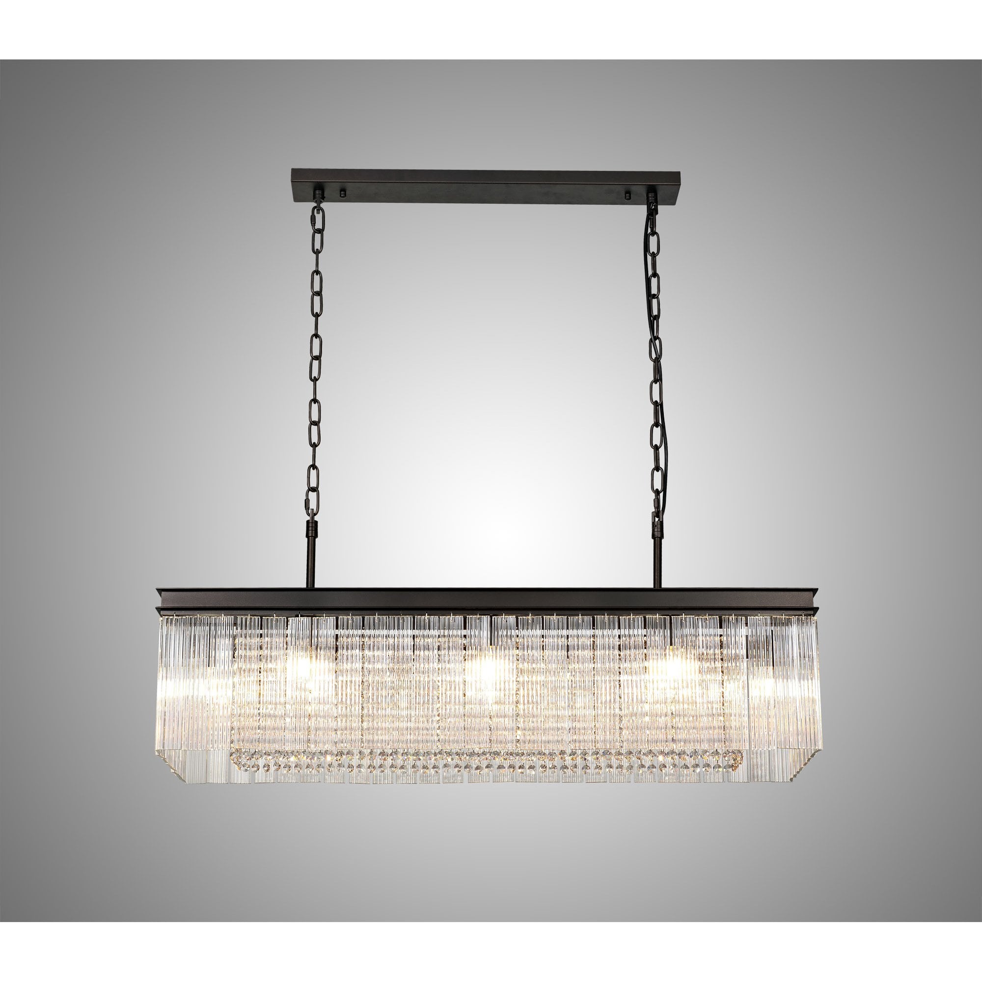 NL76789 Baylan Rectangular Pendant 11 Light Brown Oxide