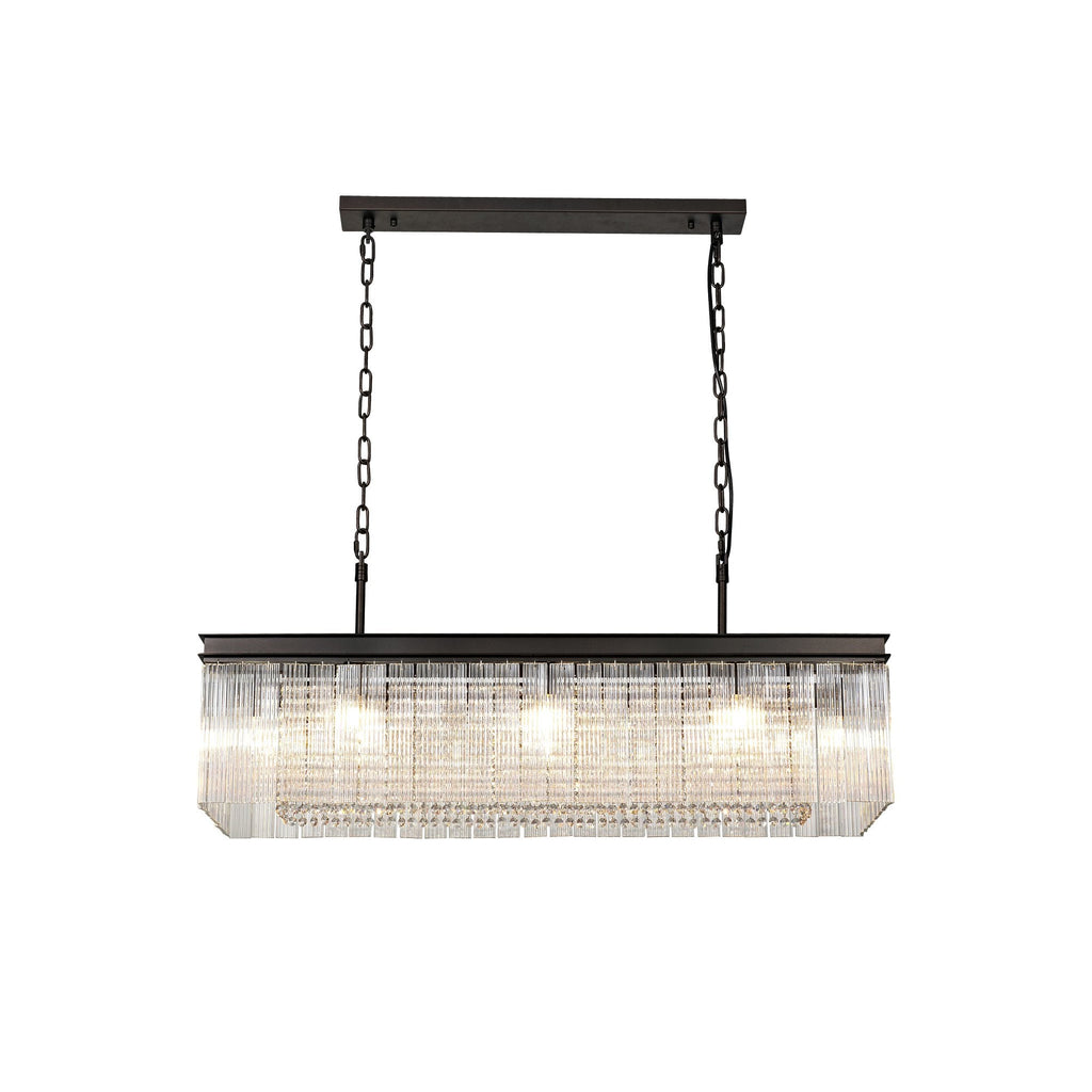 NL76789 Baylan Rectangular Pendant 11 Light Brown Oxide