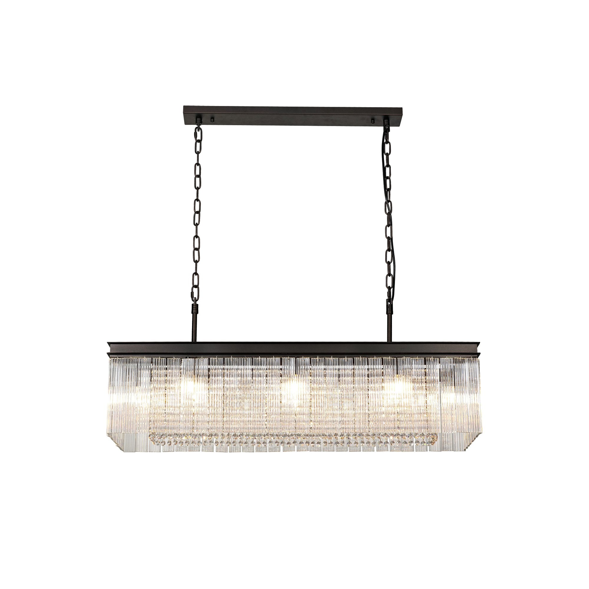 NL76789 Baylan Rectangular Pendant 11 Light Brown Oxide