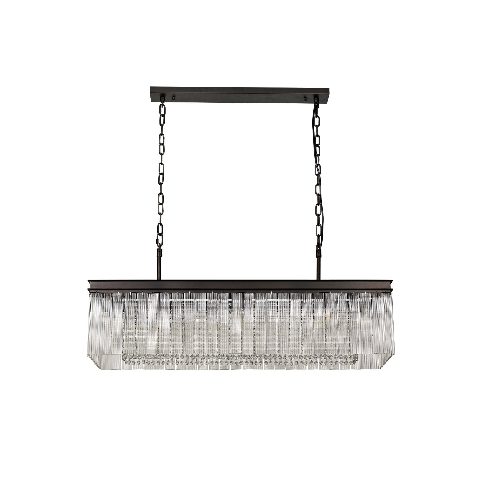 NL76789 Baylan Rectangular Pendant 11 Light Brown Oxide