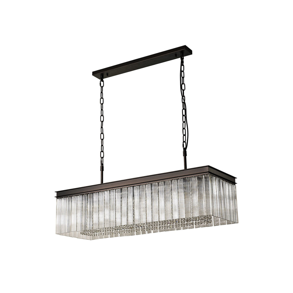 NL76789 Baylan Rectangular Pendant 11 Light Brown Oxide