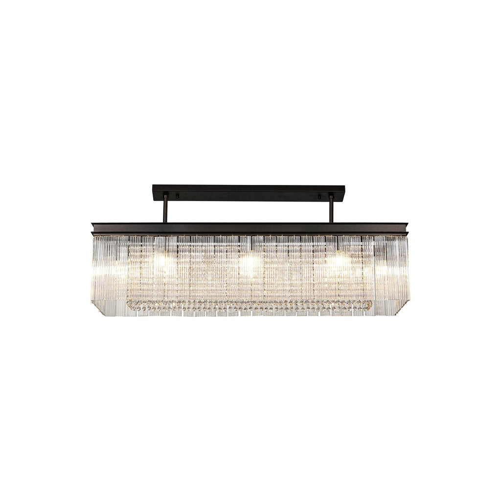 NL76789 Baylan Rectangular Pendant 11 Light Brown Oxide