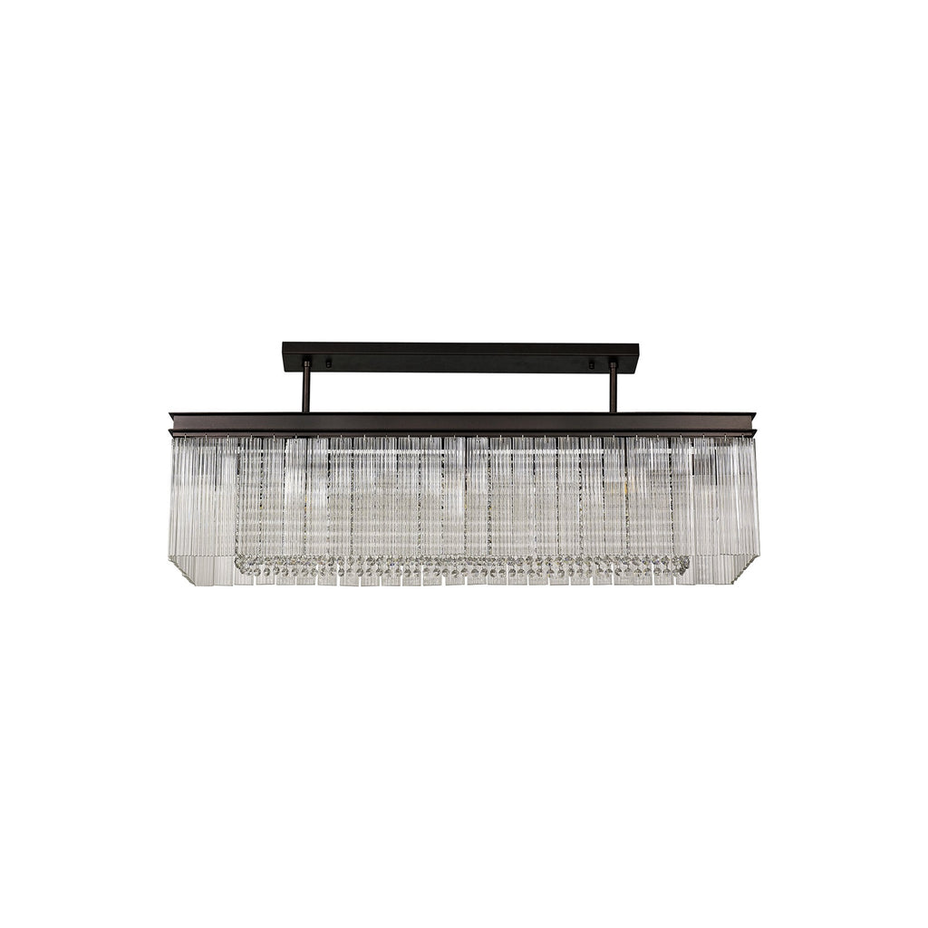 NL76789 Baylan Rectangular Pendant 11 Light Brown Oxide