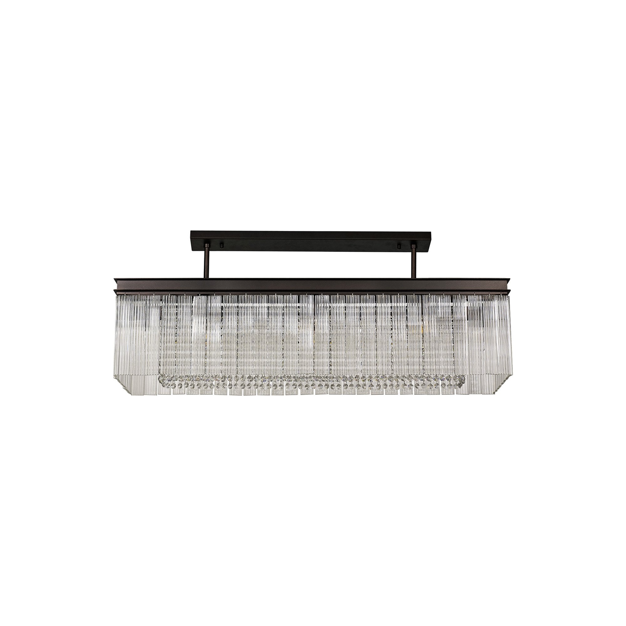 NL76789 Baylan Rectangular Pendant 11 Light Brown Oxide