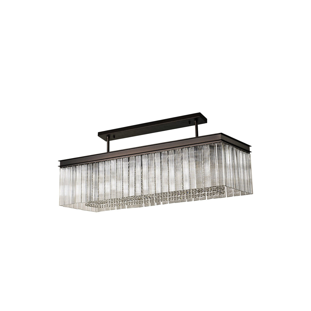 NL76789 Baylan Rectangular Pendant 11 Light Brown Oxide