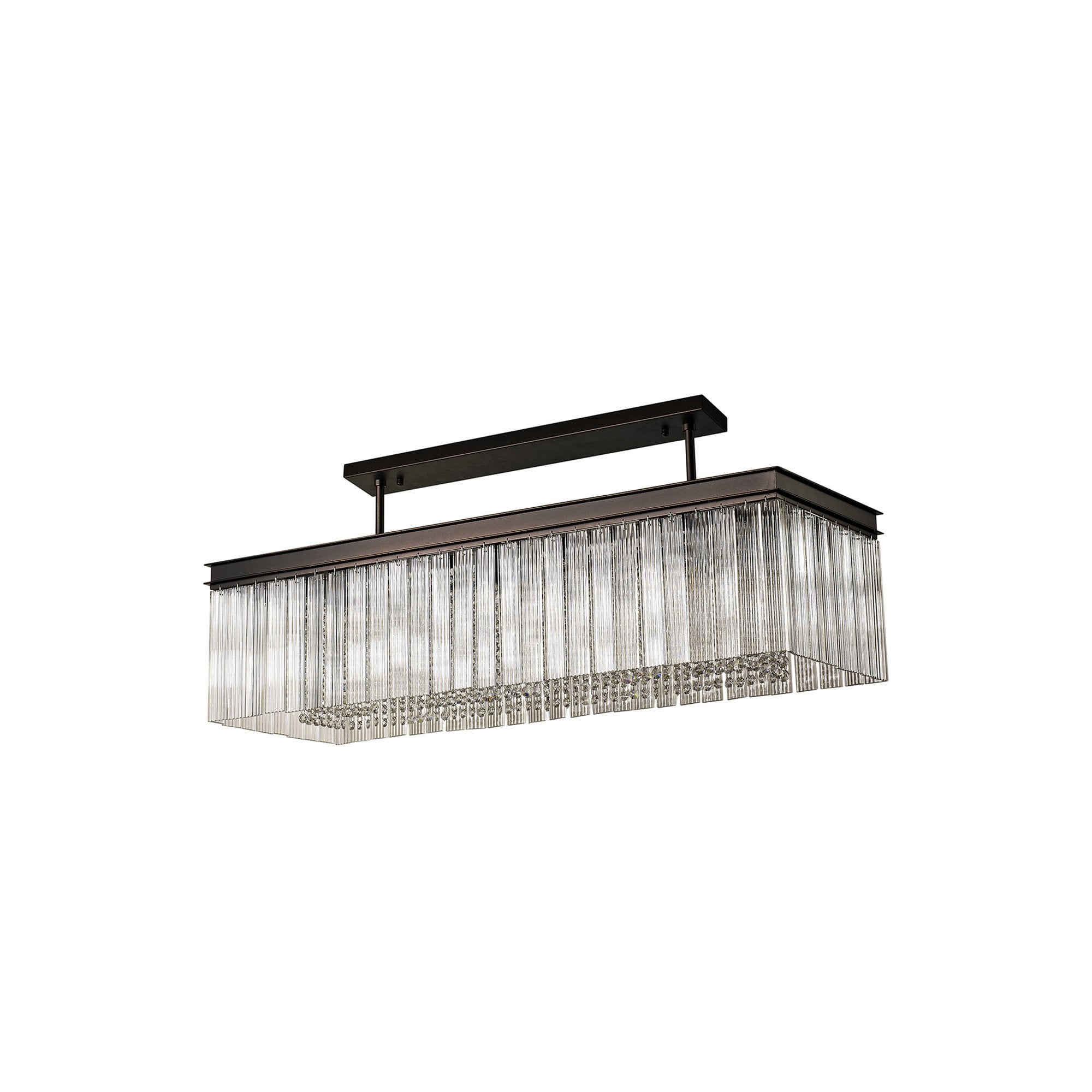 NL76789 Baylan Rectangular Pendant 11 Light Brown Oxide