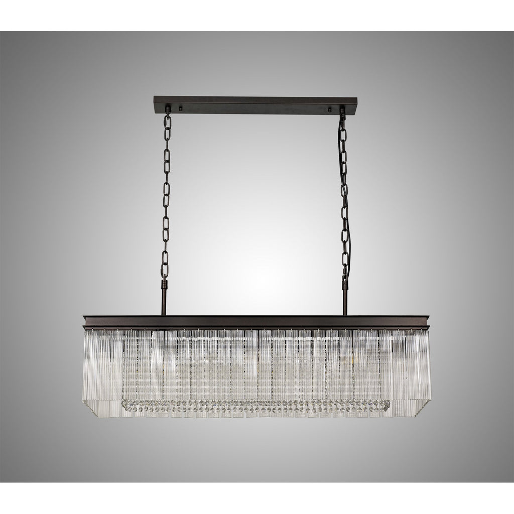 NL76789 Baylan Rectangular Pendant 11 Light Brown Oxide