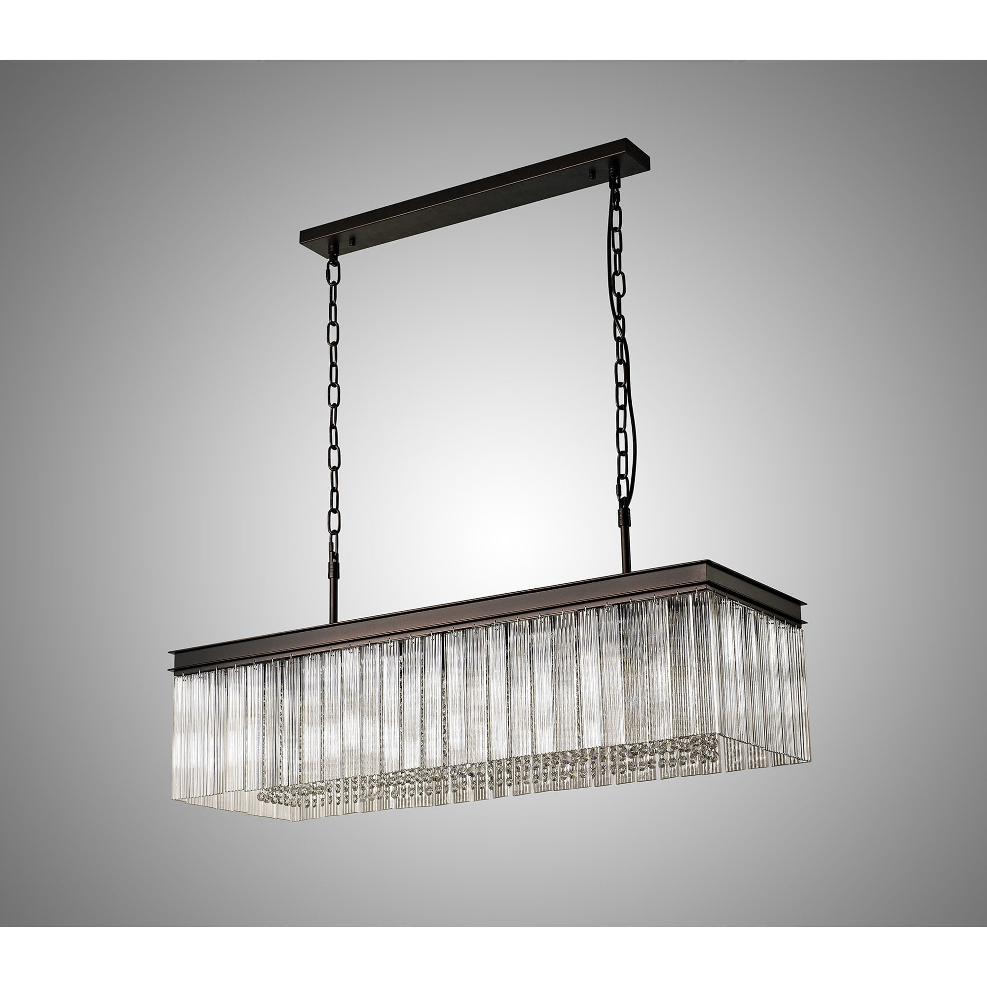 NL76789 Baylan Rectangular Pendant 11 Light Brown Oxide