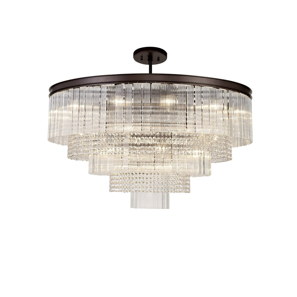 NL83269 Baylan 27 Light Large 3 Tier Round Pendant Brown Oxide