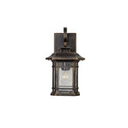 NL75799 Biello Outdoor Small Wall Lamp 1 Light Brushed Black Gold/Seeded Glass