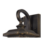 NL75799 Biello Outdoor Small Wall Lamp 1 Light Brushed Black Gold/Seeded Glass