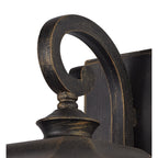 NL75799 Biello Outdoor Small Wall Lamp 1 Light Brushed Black Gold/Seeded Glass