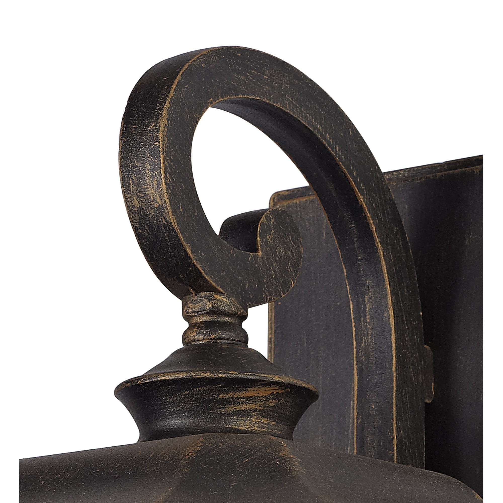 NL75799 Biello Outdoor Small Wall Lamp 1 Light Brushed Black Gold/Seeded Glass