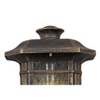 NL75819 Biello Outdoor Half Wall Lamp 1 Light Brushed Black Gold/Seeded Glass