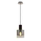 NL75899 Tokyo Single Pendant 1 Light Adjustable Black/Smoke Fade Glass