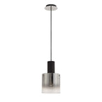 NL75899 Tokyo Single Pendant 1 Light Adjustable Black/Smoke Fade Glass