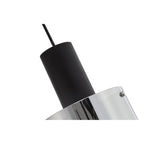 NL75899 Tokyo Single Pendant 1 Light Adjustable Black/Smoke Fade Glass