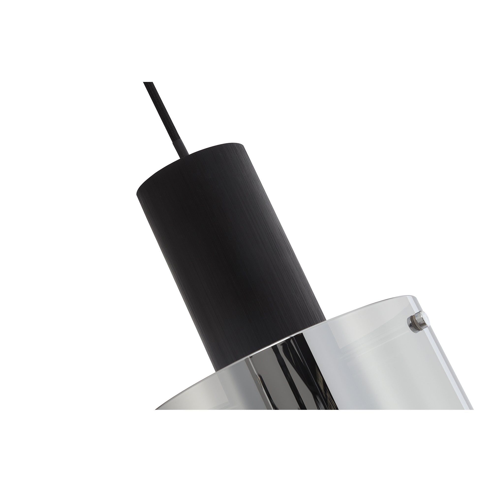 NL75899 Tokyo Single Pendant 1 Light Adjustable Black/Smoke Fade Glass