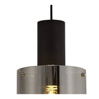 NL75899 Tokyo Single Pendant 1 Light Adjustable Black/Smoke Fade Glass