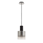 NL75899 Tokyo Single Pendant 1 Light Adjustable Black/Smoke Fade Glass
