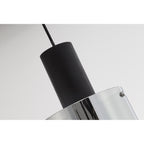 NL75899 Tokyo Single Pendant 1 Light Adjustable Black/Smoke Fade Glass