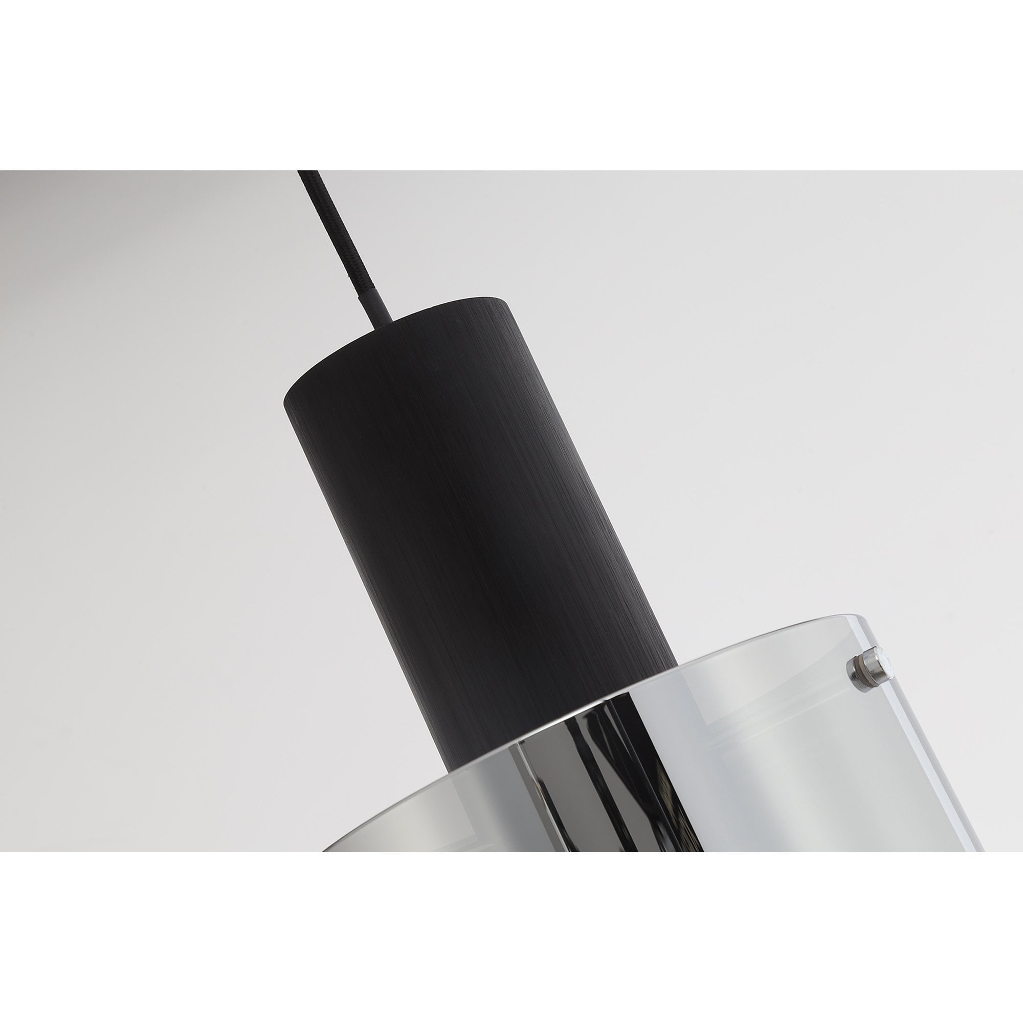 NL75899 Tokyo Single Pendant 1 Light Adjustable Black/Smoke Fade Glass