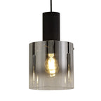 NL75909 Tokyo Linear Pendant 3 Light Adjustable Black/Smoke Fade Glass