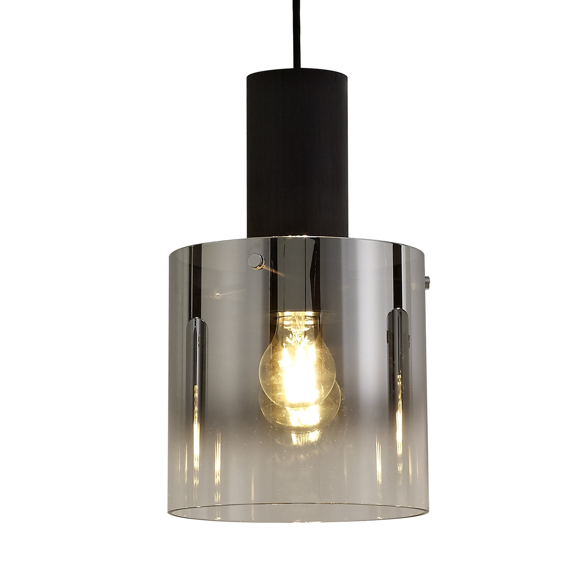 NL75909 Tokyo Linear Pendant 3 Light Adjustable Black/Smoke Fade Glass