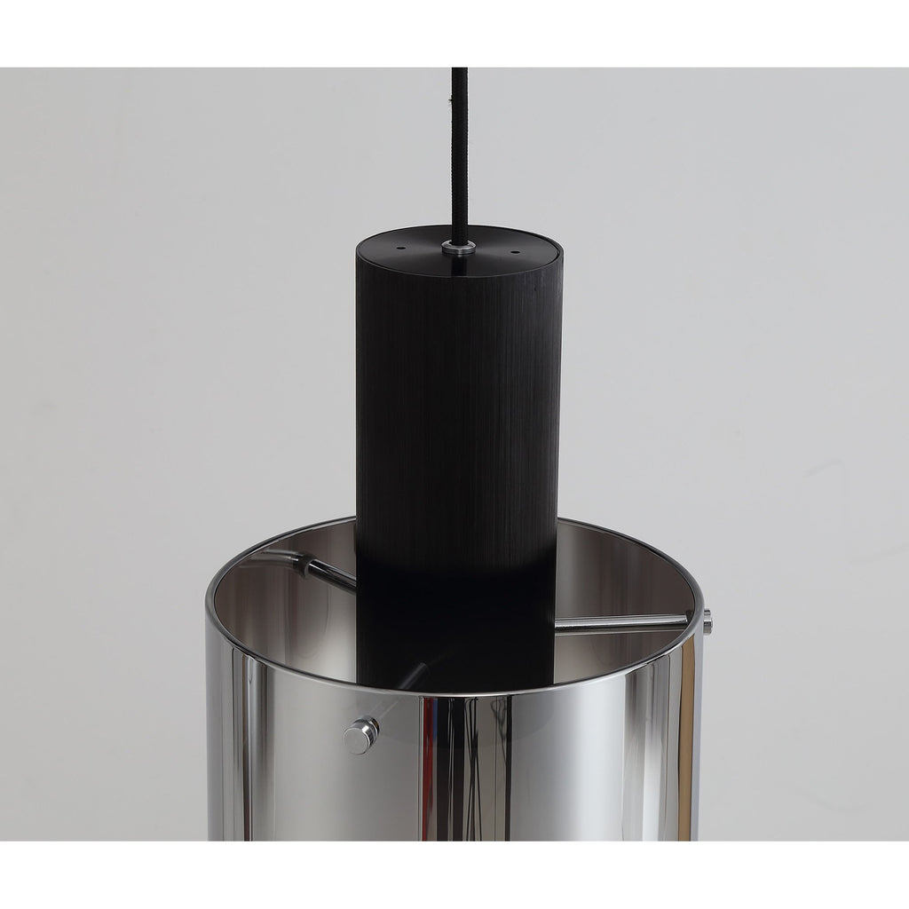 NL75909 Tokyo Linear Pendant 3 Light Adjustable Black/Smoke Fade Glass
