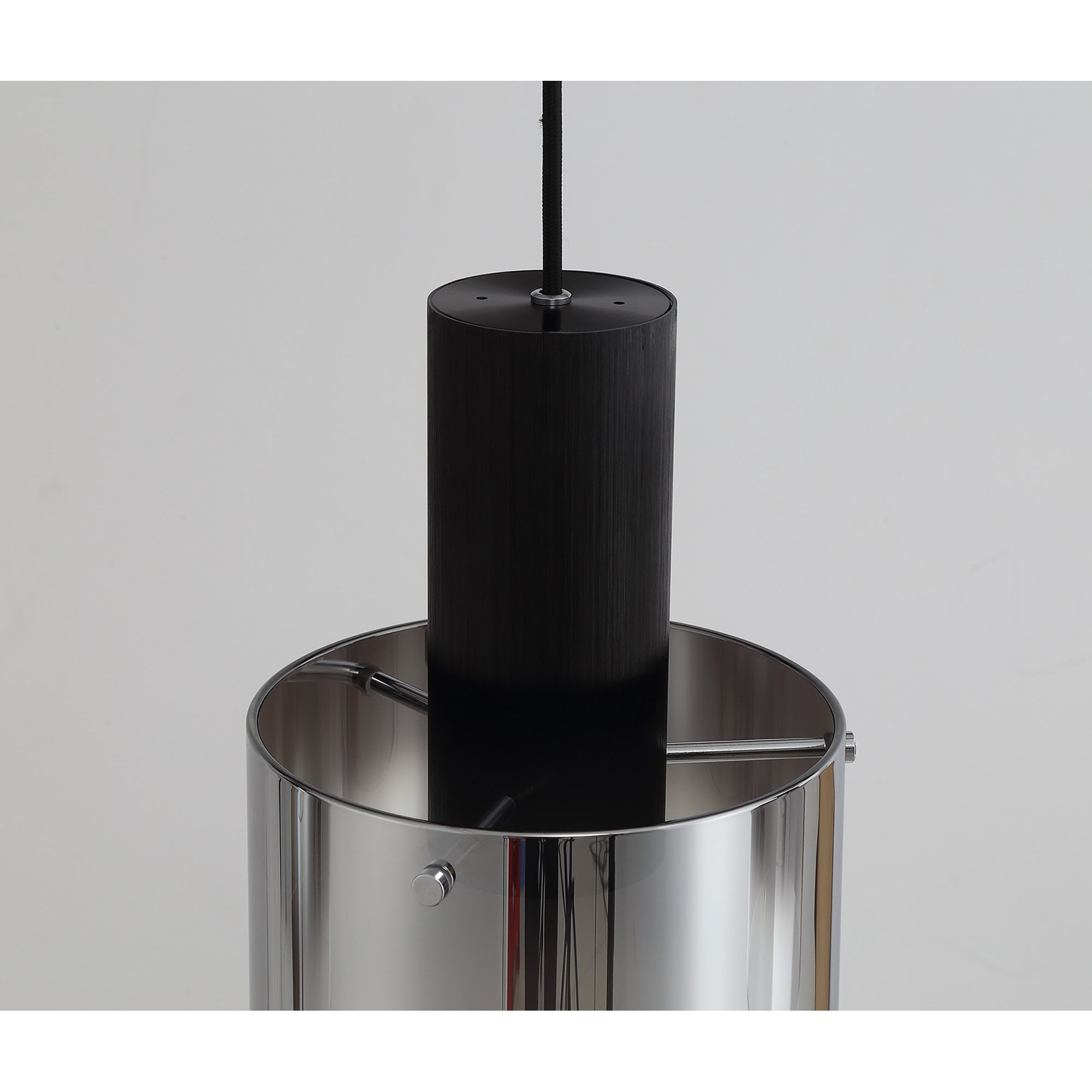 NL75909 Tokyo Linear Pendant 3 Light Adjustable Black/Smoke Fade Glass