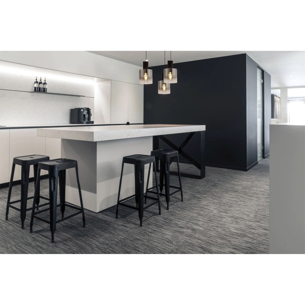 NL75919 Tokyo Round Pendant 3 Light Adjustable Black/Smoke Fade Glass
