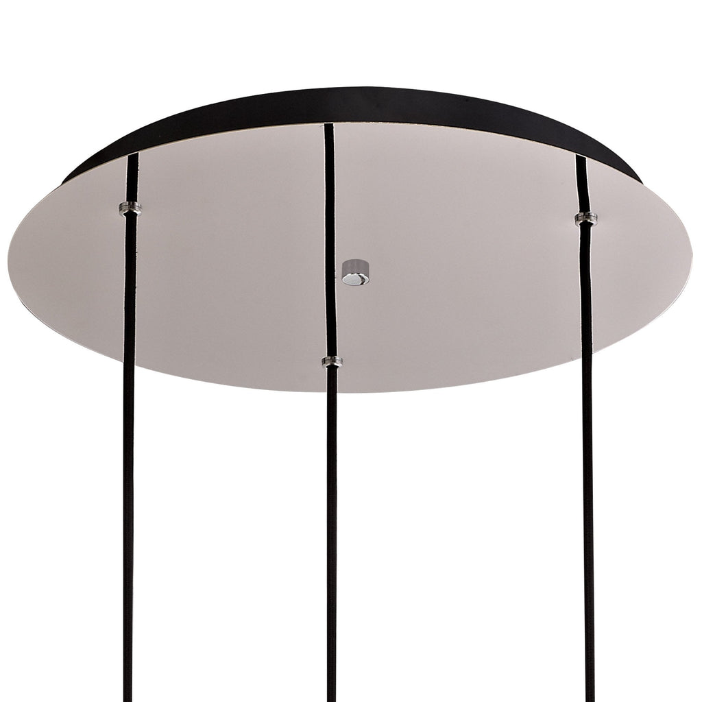 NL75919 Tokyo Round Pendant 3 Light Adjustable Black/Smoke Fade Glass
