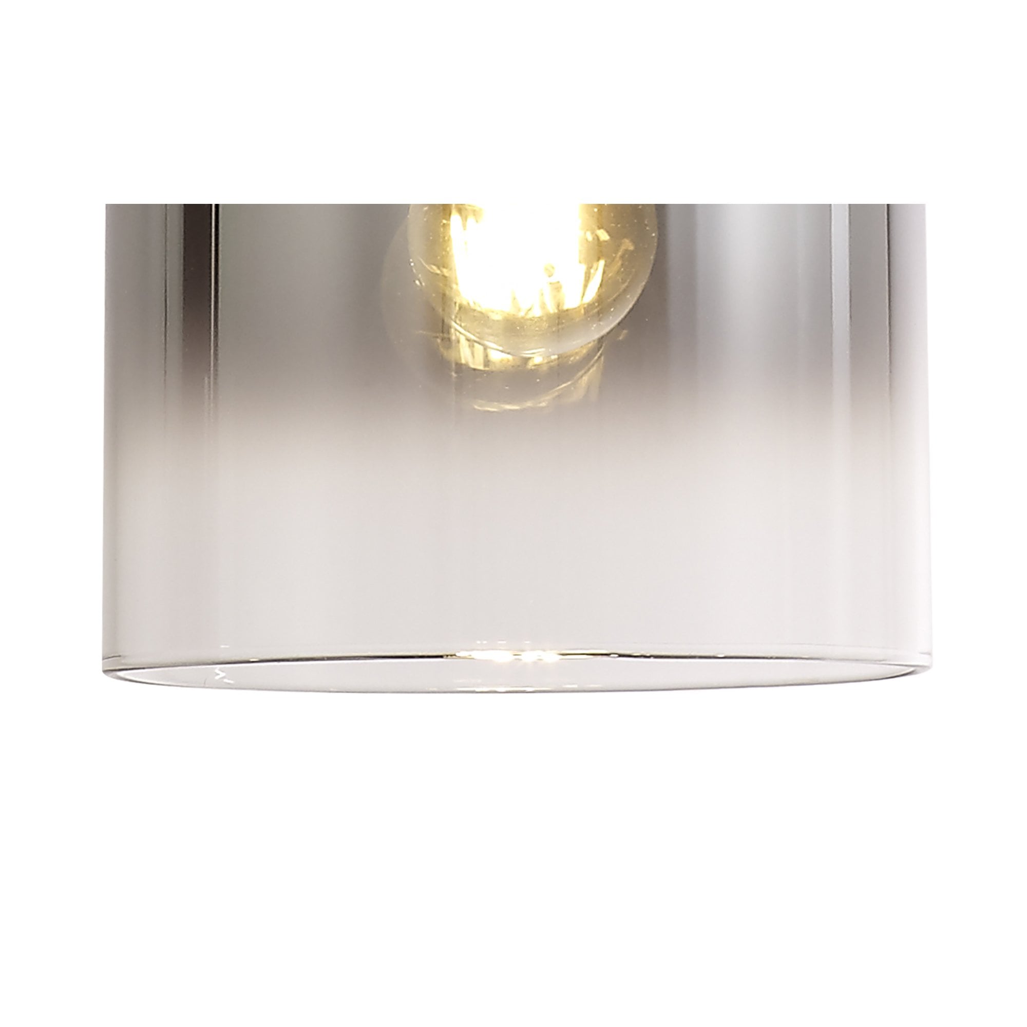 NL75919 Tokyo Round Pendant 3 Light Adjustable Black/Smoke Fade Glass
