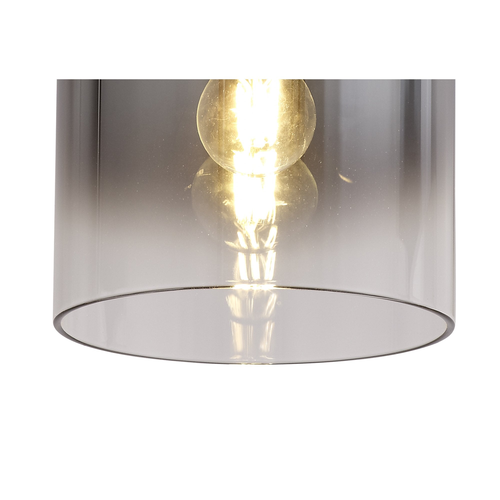 NL75929 Tokyo Round Ceiling Flush 1 Light Flush Fitting Black/Smoke Fade Glass