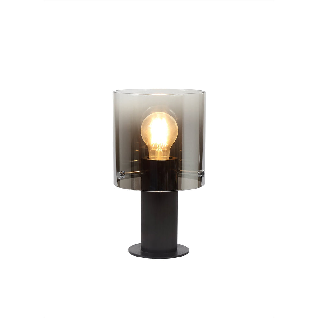 NL75949 Tokyo Table Lamp 1 Light Table Lamp Black/Smoke Fade Glass