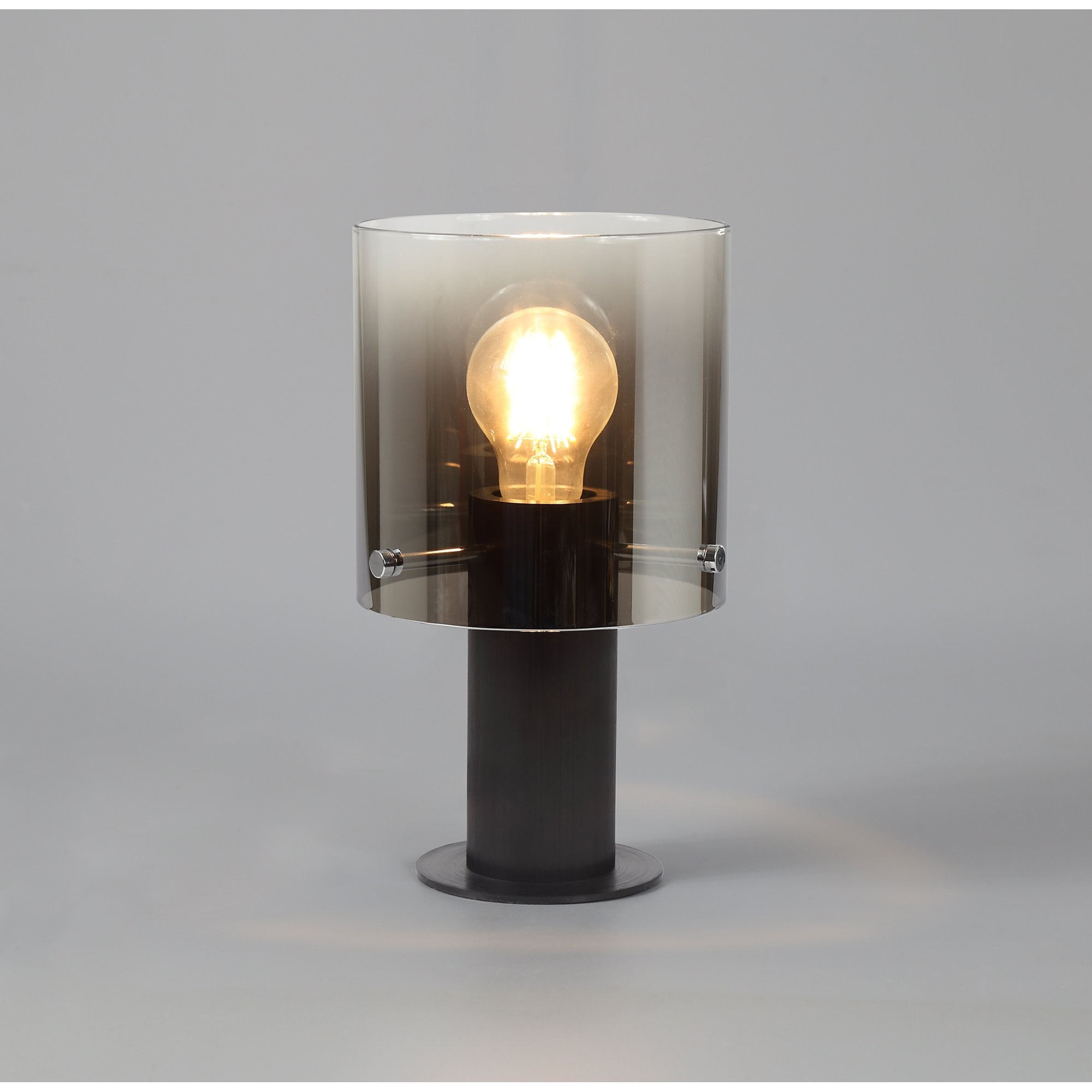 NL75949 Tokyo Table Lamp 1 Light Table Lamp Black/Smoke Fade Glass
