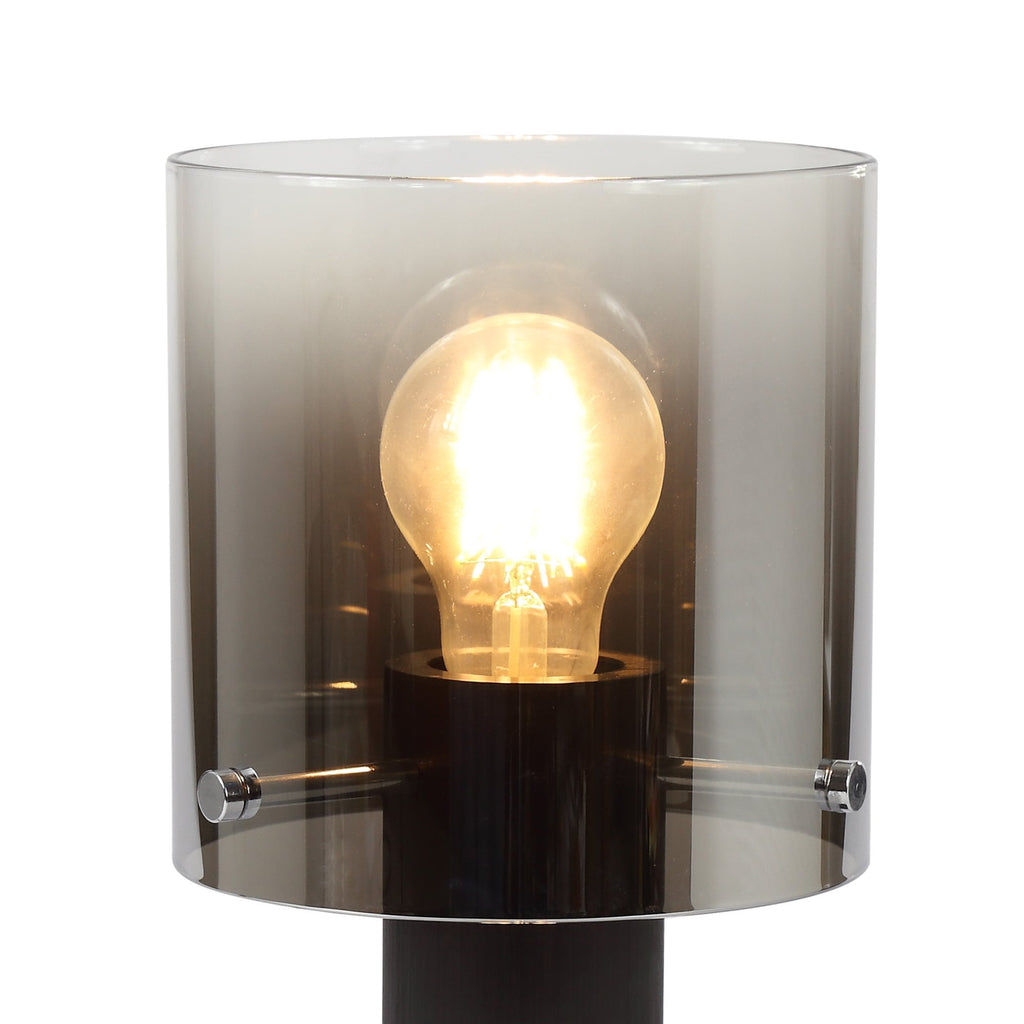 NL75949 Tokyo Table Lamp 1 Light Table Lamp Black/Smoke Fade Glass