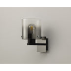 NL76799 Tokyo Single Switched Wall Lamp 1 Light Black/Smoke Fade Glass