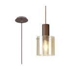 NL82619 Tokyo Single Pendant Adjustable Mocha/Amber Glass