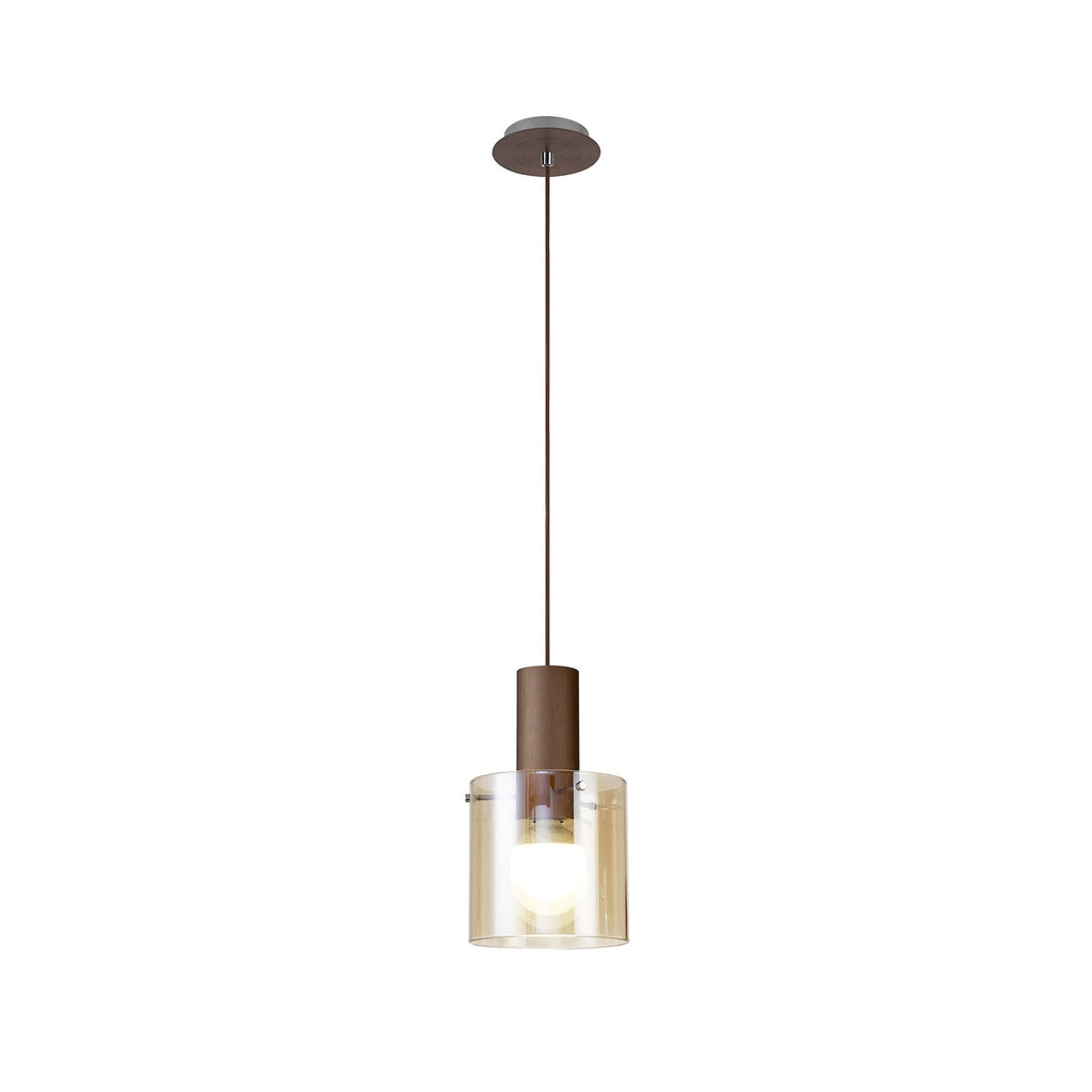NL82619 Tokyo Single Pendant Adjustable Mocha/Amber Glass