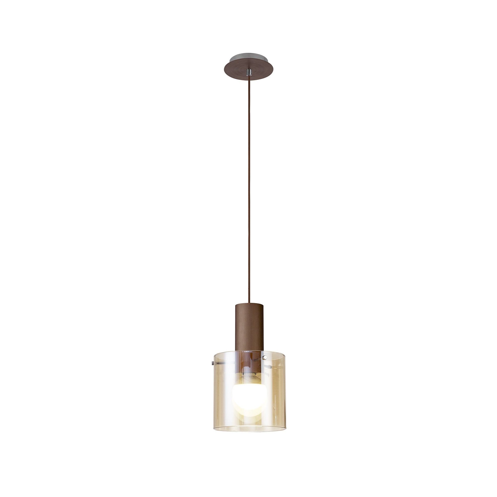 NL82619 Tokyo Single Pendant Adjustable Mocha/Amber Glass