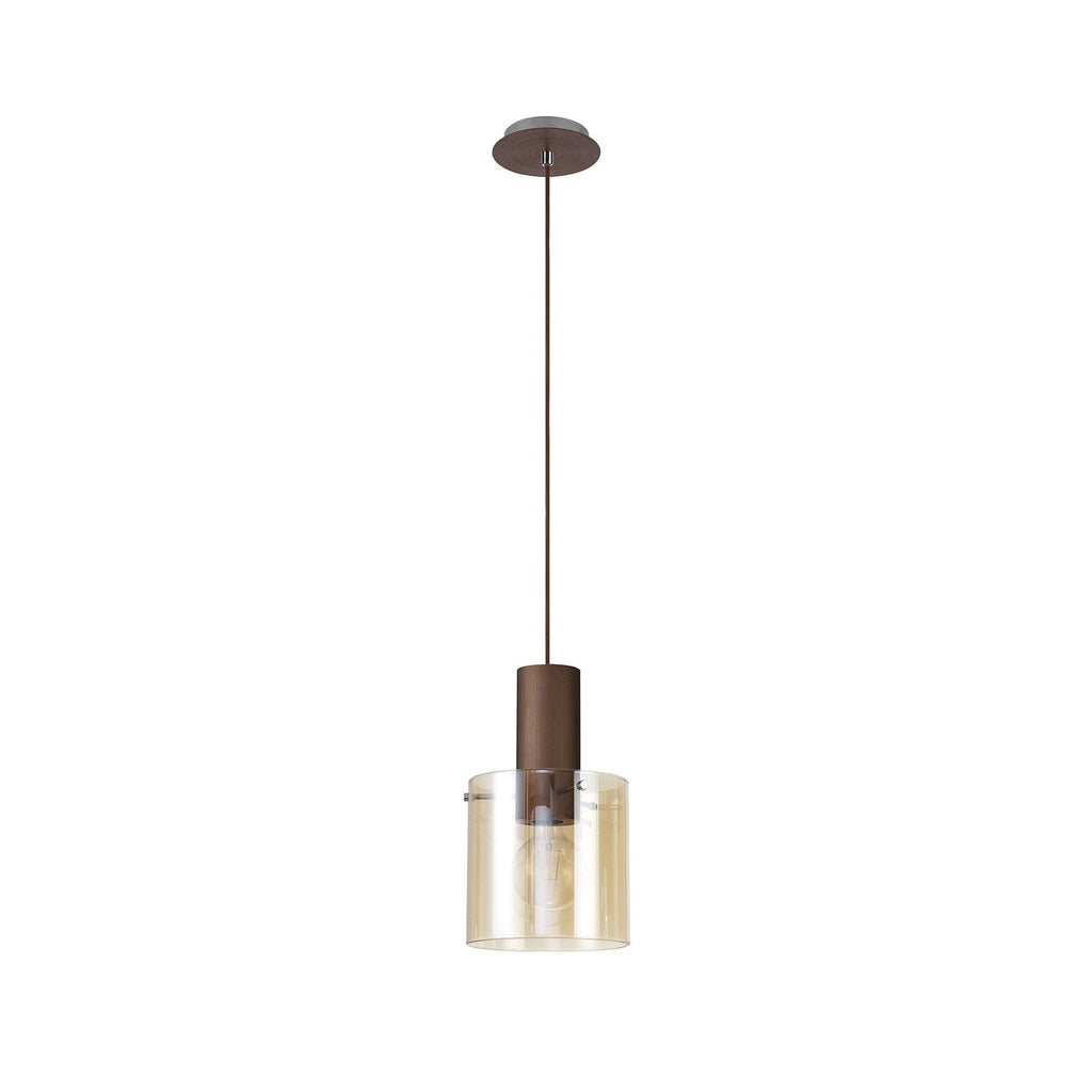 NL82619 Tokyo Single Pendant Adjustable Mocha/Amber Glass